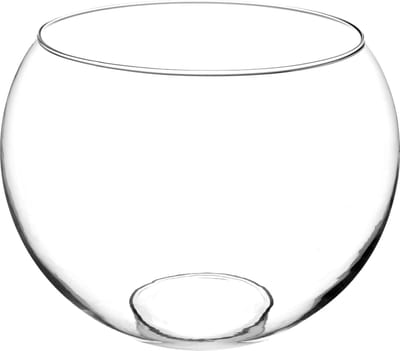 Atmosphera bloemenvaas Jersey - Ronde Bol model - transparant - glas - 23 x 30 cm - Vissenkom