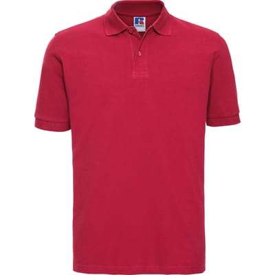 Russell Heren 100% Katoenen Korte Mouw Poloshirt (Klassiek rood)