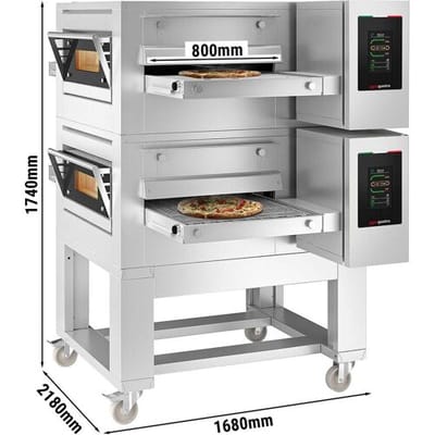 GGM Gastro (2 Stück) Gas Durchlaufofen - 1680x2180mm - Touch - Bandbreite: 800mm - inkl. Untergestell