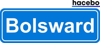 Hacebo - Plaatsnaam Sticker - 29x10 CM - Bolsward sticker - Verkeersborden sticker - grappige cadeaus - Bolsward