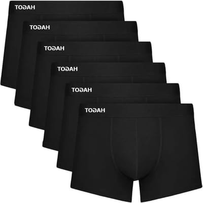 Set van 6 Stretch Boxershorts voor Mannen, Zachte en Comfortabele Ondergoed, Zwart, Ideaal voor Dagelijks Gebruik