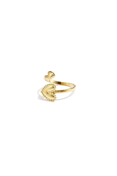 Ring met verstelbare harten - Goudkleur