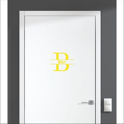 Deursticker Met Naam -  Brit - Geel