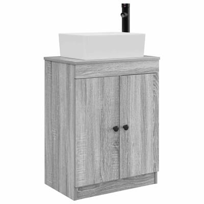 vidaXL - Badkamer - Vanity - met - Wastafel - Grijs - Sonoma - 54 - x - 35 - x - 83 - cm