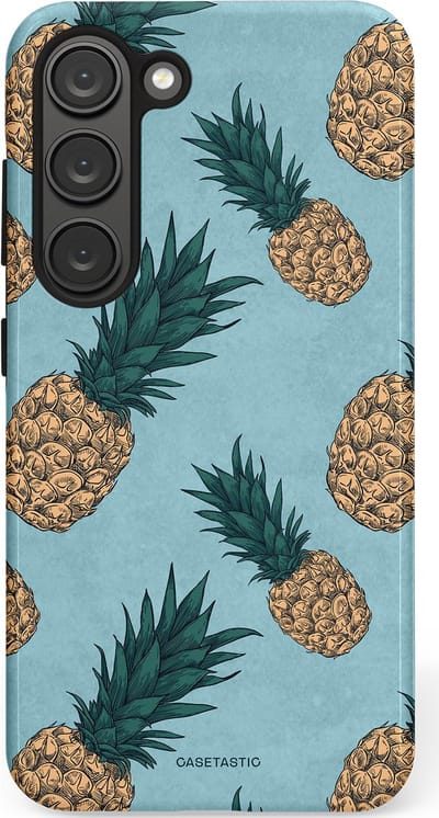 Casetastic Hoesje Geschikt voor Samsung S23 - Stijlvolle Beschermende Duo-layer Case - Tropische Ananas