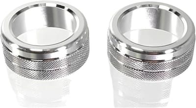 Schakelaarknop Ring - AC Bedieningspaneel - Interieur Upgrade - Duurzame Aluminiumlegering - 2 Stuks - Zilver