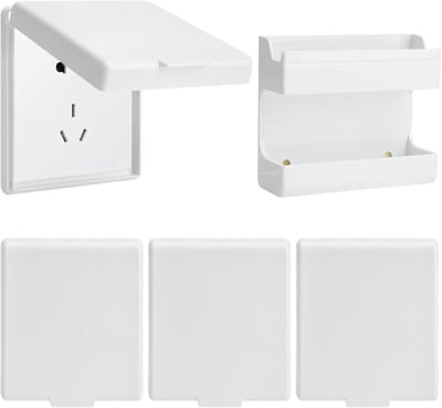4 stuks stekkerbescherming - stekkerafdekking - wit - telefoonstandaard - stopcontactafdekking - lichtschakelaar - afdekking - stopcontact - regenbescherming - stekkerpaneel - bescherming