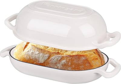 Geëmailleerde Gietijzeren Broodpan met Deksel - Nederlandse Oven voor Zuurdesem en Zelfgebakken Brood - 5QT