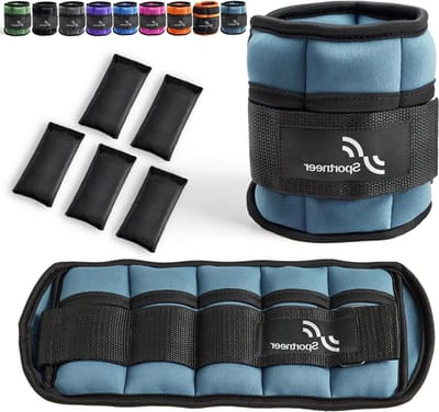 Verstelbare enkelgewichtenset voor sporttraining - 045 kg tot 23 kg per enkel - Stofblauw (2 verpakkingen)