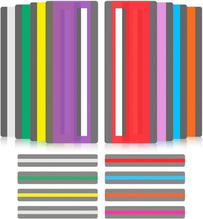Leesstrips set - Leeshulp kinderen - Gericht lezen - Visuele stress vermindering - 16 stuks - Meerkleurig
