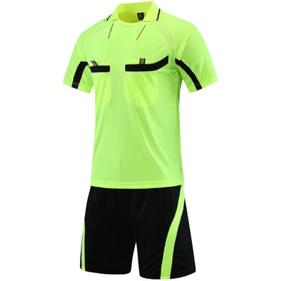 Voetbal Scheidsrechter Jersey Set, Lente En Zomer Voetbal Jersey, Team Wedstrijd Training Jersey, Wedstrijd Volwassen Jersey, Comfortabel L fluorescerende groene kleur
