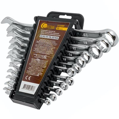 12-delige Ring- en Steeksleutelset 6-22mm CrV Staal
