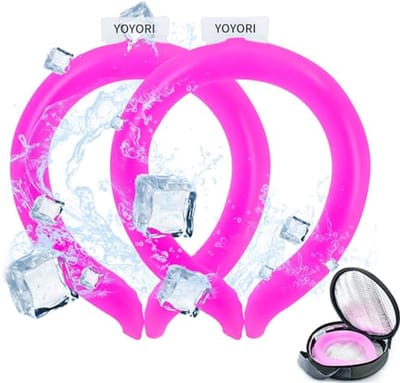 Nekkoelbuis Set - Halskoeler - Zomerse Hitte - Herbruikbaar Materiaal - 2 Stuks - Roze