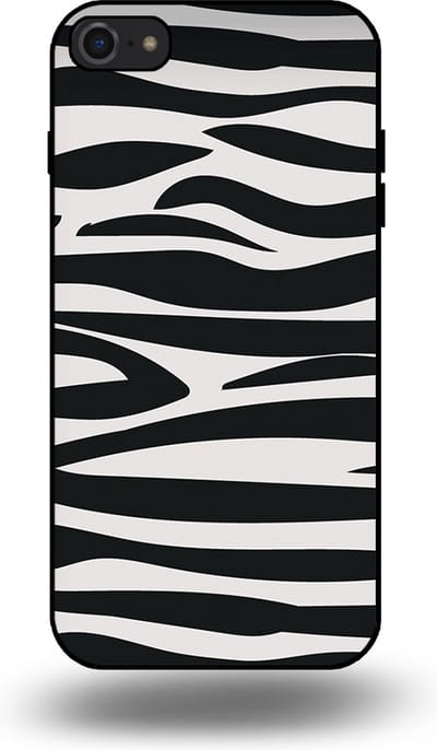 Smartphonica Telefoonhoesje geschikt voor iPhone 7/8 met zebra opdruk - TPU backcover case met zebra print design - Zwart Wit geschikt voor Apple iPhone 7;Apple iPhone 8
