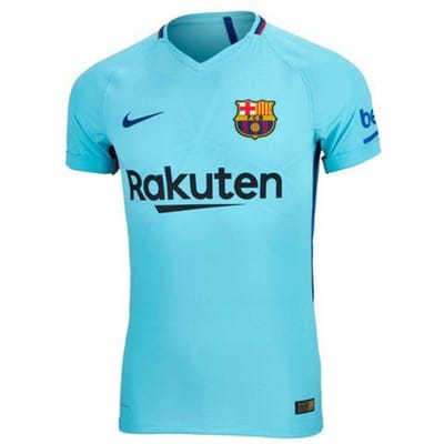 Nike FC Barcelona Seizoen 2017-2018 Casual Sportief Korte Mouw Voetbalshirt Heren Tops Blauw 847189-484 S blue