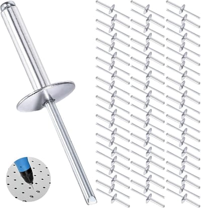 60-delige set aluminium blindklinknagels 4.8 x 20 mm, popnagels met stalen kern, ideaal voor industrie en meubelprojecten