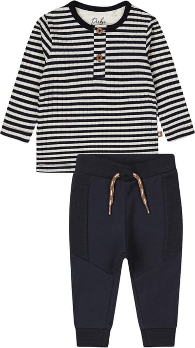 Dirkje baby jongens setje Shirt streep en Broek Navy maat 50