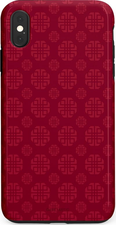 Casetastic Hoesje Geschikt voor Apple iPhone Xs Max - Stijlvolle Beschermende Duo-layer Case - Oosters Rood