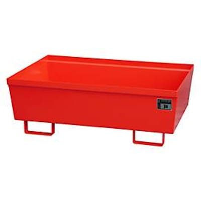 BAUER AO-2 opvangbak, staal, 246 l, B 1200 x D 800 x H 415 mm, rood