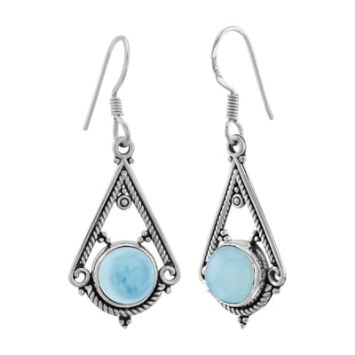 WeLoveSilver - zilveren oorhangers - triangel - chalcedoon steen