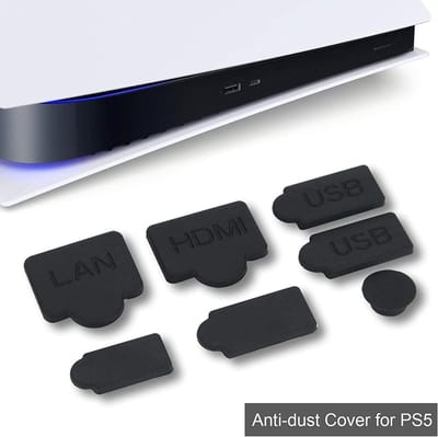 *** Siliconen Stof Pluggen - Geschikt voor de Playstation 5 - Set van 7 - Anti Stof - Game Console Accessoires - van Heble® ***