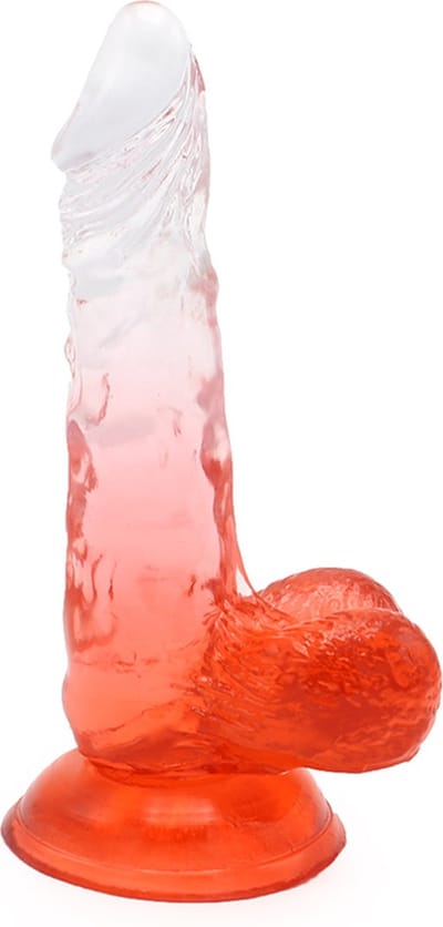 Kiotos Cox Color - Gekleurde Dildo 03 - 17,5 x 3,2 cm - Transparant/Rood