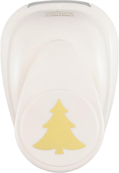 Vaessen Creative Knutselpapierpons, dennenboom, 2,2 x 2,2 cm, cirkelsnijder voor knutselen en kaarten maken