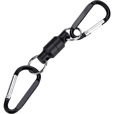 Magneetgesp Vliegvissen Magnetische Nethouder Clip Hangende Houder Lanyard Clip(Dubbel, Zwart) zwart