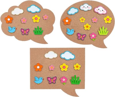 3 Stuks Kurk Pin Display Bord in 3 Stijlen, 8mm Dikke Houten Prikbord voor Broche Opslag, Wanddecoratie voor Thuis en Kantoor