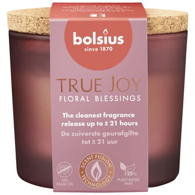 Bolsius - True Joy - Geurglas met kurk - 66/83 - Floral Blessings