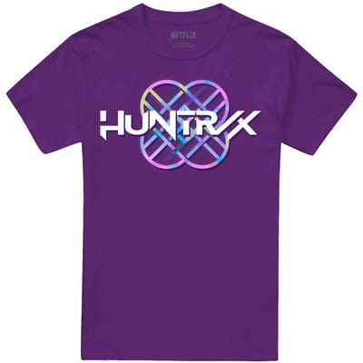 K-Pop Demon Hunters Unisex Adult Huntr/X Pastel Logo T-shirt (Paars)