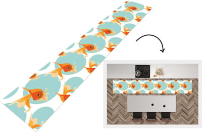 Keukenloper - Loper keuken - Goudvis - Dieren - Bubbel - Patronen - 300x50 cm - Keukenloper vinyl
