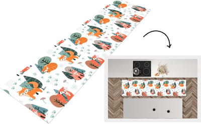 Keukenloper - Loper keuken - Patronen - Vos - boom - 200x50 cm - Keukenloper vinyl