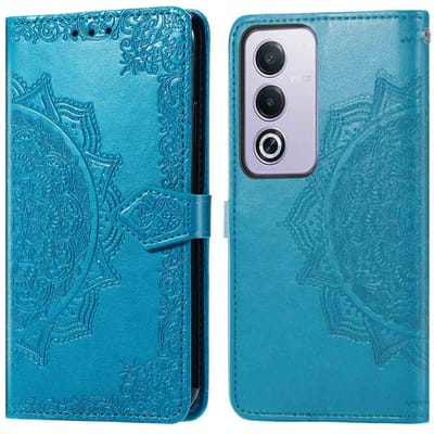 imoshion Hoesje - Geschikt voor Oppo A40 / Oppo A40M / Oppo A60 (5G) - Mandala Bookcase - Turquoise