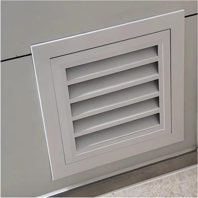 Ventilatierooster - Koude luchtinlaat - Luchtstroom verbeteren - Gereedschapsloze installatie - 30 x 30 cm - Wit