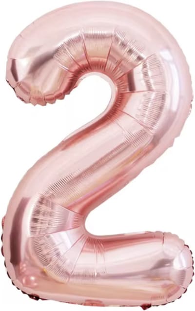 CHPN - Folieballon - 2 jaar - Heliumballon - 70CM - Cijferballon - Rose goud - Ballon - Feestdecoratie - Tweede verjaardag - Party - Verjaardag - 2