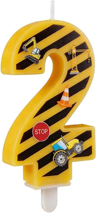Verjaardagskaarsen Thema - Taart Decoratie - Feestelijke Viering - Technisch Motief Design - Geel Zwart