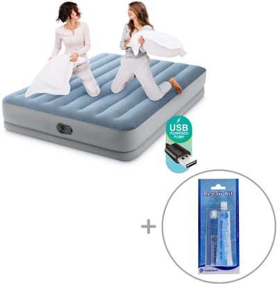Intex Dura-Beam Comfort luchtbed | Tweepersoons | 152 x 203 x 36 cm | Inclusief reparatiekit