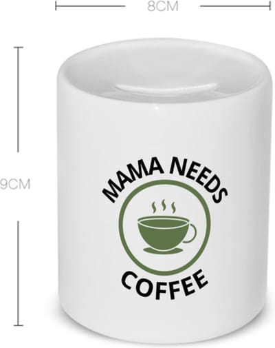Akyol - mama needs coffee Spaarpot - Moeder - mama die koffie nodig heeft - moeder cadeautjes - moederdag - verjaardagscadeau - verjaardag - cadeau - geschenk - kado - gift - moeder artikelen - 350 ML inhoud