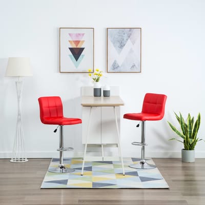 vidaXL - Barstoelen - 2 - st - kunstleer - rood