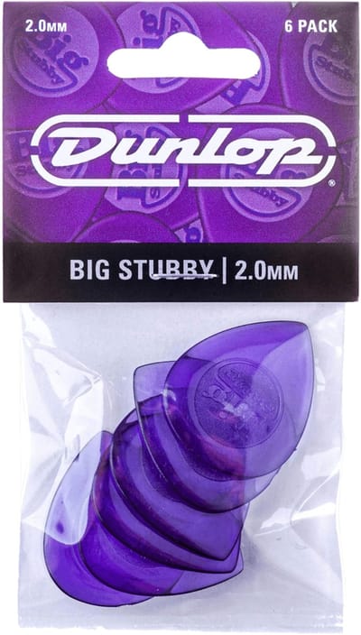 Dunlop 475P2 Big Stubby Plectrum 2.0mm 6-Pack - Plectra, zakje met 6 stuks