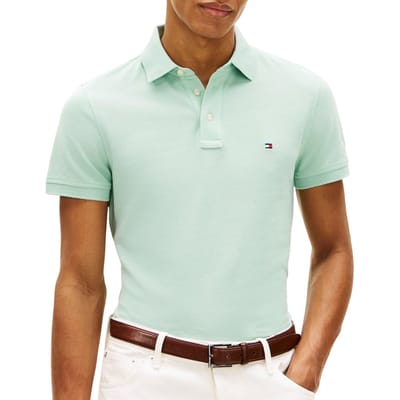 Tommy Hilfiger 1985 Slim Polo Crushed Mint Taglia: L | Polo Outlet | Uomo | Ciano