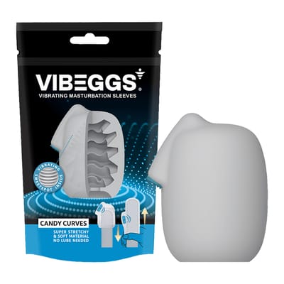 VIBEGGS - Candy Curves - Vibrerende Masturbatie Sleeve èn Vinger Vibrator - Wit