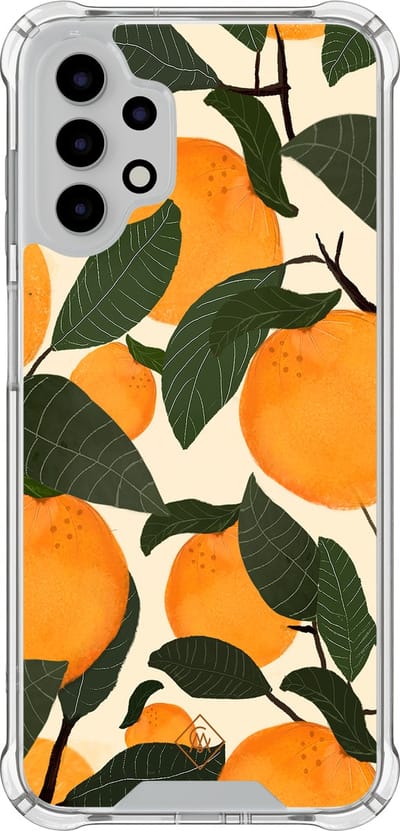 Casimoda® hoesje - Geschikt voor Samsung Galaxy A13 4G - Orange Garden - Shockproof case - Extra sterk - TPU/polycarbonaat - Multi, Transparant