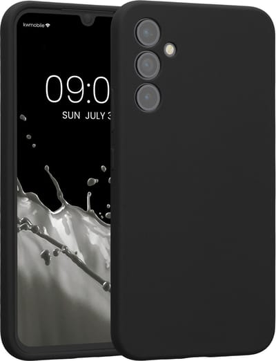 kwmobile telefoonhoesje geschikt voor Samsung Galaxy A34 5G - TPU backcover met siliconen coating - Smartphone case in mat zwart