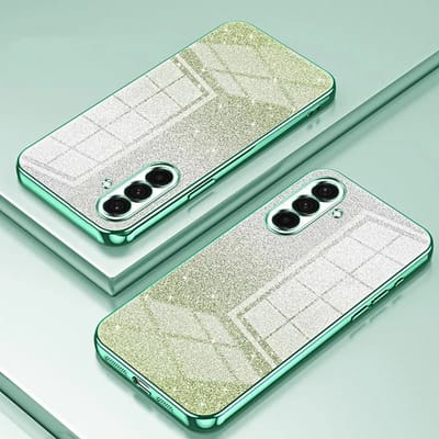 Hoesje geschikt voor Samsung Galaxy A37 - Phonesta Crystal Sparkle Glitter Silicone Back Cover - Groen
