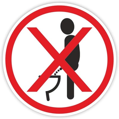 Toiletdeksel Sticker 'Alstublieft in Zittende Positie Plassen' - 9,5 cm - Pictogram voor Badkamer, Toiletdeksel, Gastentoilet - Zonder Merknaam