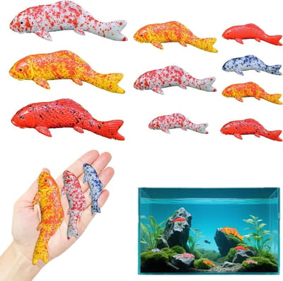 Vis Decoratie Set - Aquarium Ornament - 10 Stuks in Verschillende Maten - Duurzaam Kunststof - Kleurrijk - Aquaria Accessoires - Viskom Versiering