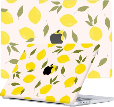 Lunso Geschikt voor MacBook Pro 14 inch (2021-2026) cover hoes - case - Squeezy Lemon