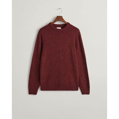 Gant Trui Wool Neps Ronde Hals Lamswol Mix Plumped Red / male